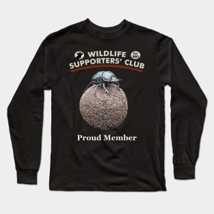 Dung Beetle Atop its Dung Ball for Wildlife Supporters Long Sleeve T-Shirt